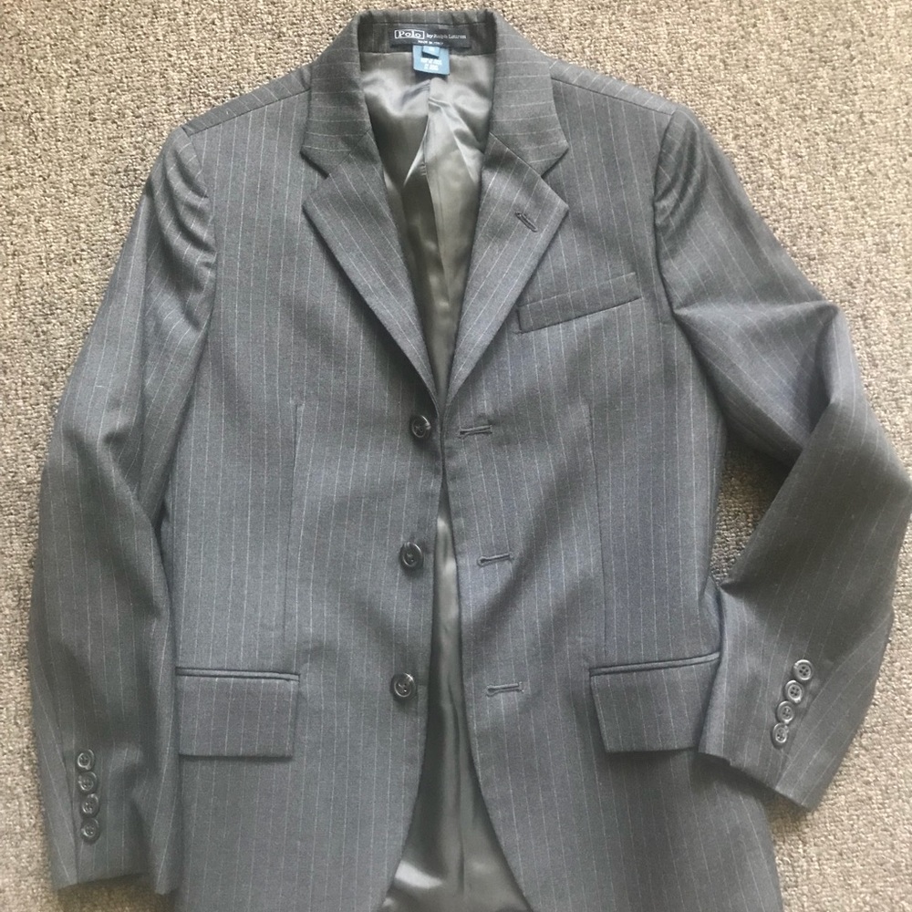 Boys Ralph Lauren suit Grey pinstripe size 12